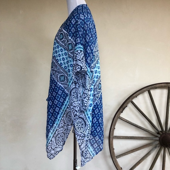 SWIM SUIT BEACH COVER-UP KIMONO Lt Weight Summer Boho One Size New! Super Cute!! - Picture 4 of 8